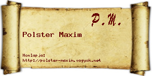 Polster Maxim névjegykártya